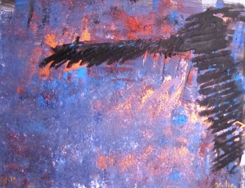 Aigle noir - Peinture - Geritzen