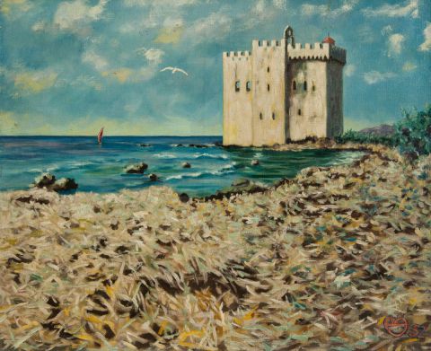 Fort de l'Ile Saint-Honorat (Iles de Lérins) - Peinture - Daniel Blondeau