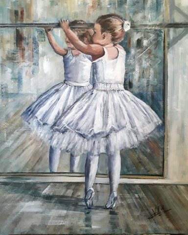 Rêve d'enfance. .. sur la pointe des pieds  - Peinture - Catherine VALETTE