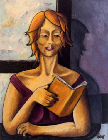 LA LECTRICE - Peinture - Gerard Lesoeur