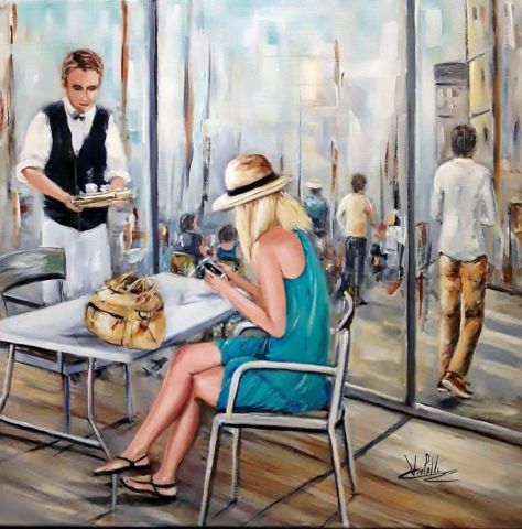 Pause café - Peinture - Catherine VALETTE