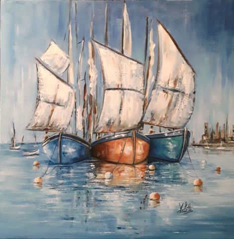 Les voiles blanches  - Peinture - Catherine VALETTE