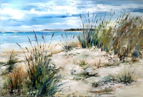 Plage de Lindbergh - Peinture - Catherine VALETTE